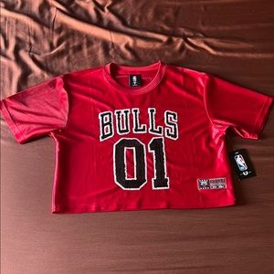 NBA Bulls Jersey Wmns Cropped w/ Sequins